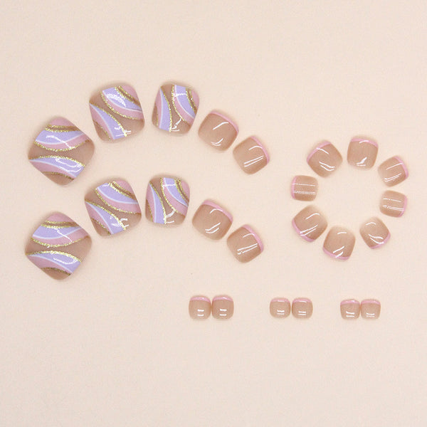 12 Sizes-24 Pcs Press On Nails F112