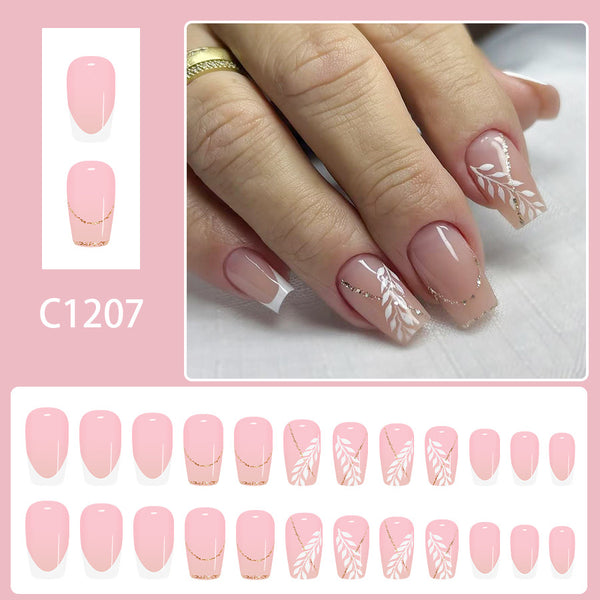 12 Sizes-24 Pcs Press On Nails C1207