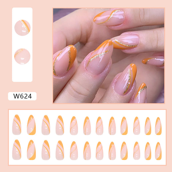 12 Sizes-24 Pcs Press On Nails W624