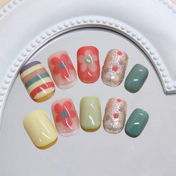 12 Sizes-24 Pcs Press On Nails R960