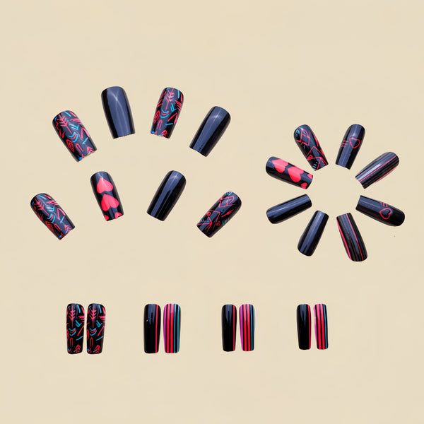 12 Sizes-24 Pcs Press On Nails Y259
