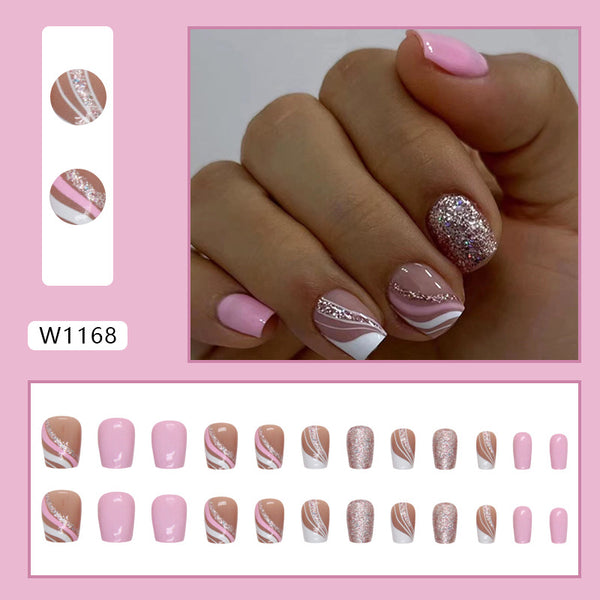 12 Sizes-24 Pcs Press On Nails W1168