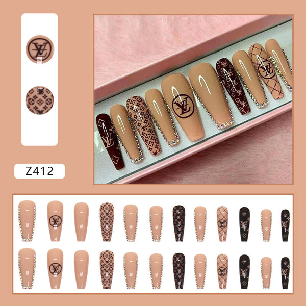 12 Sizes-24 Pcs Press On Nails Z412