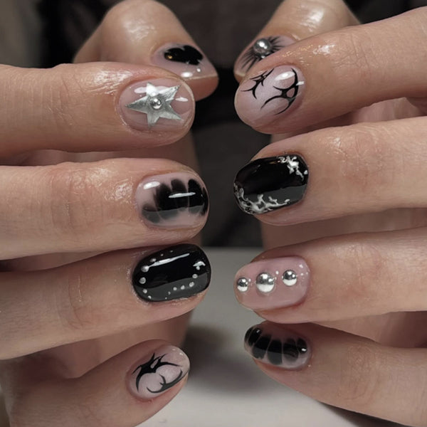 12 Sizes-24 Pcs Press On Nails JP4116
