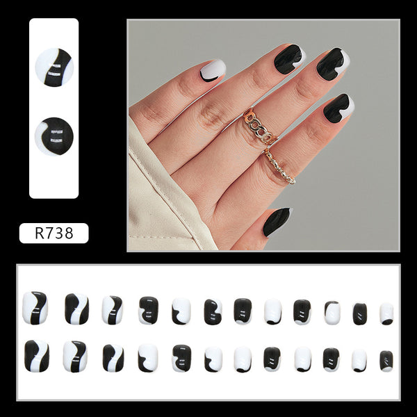 12 Sizes-24 Pcs Press On Nails R721