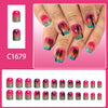 12 Sizes-24 Pcs Press On Nails C1679