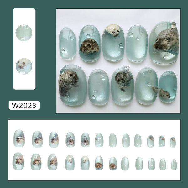 12 Sizes-24 Pcs Press On Nails W2023