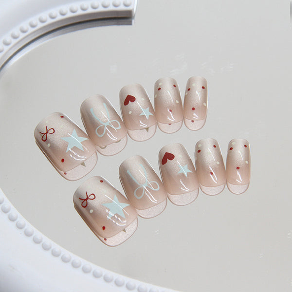 12 Sizes-24 Pcs Press On Nails R853