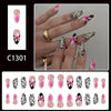 12 Sizes-24 Pcs Press On Nails C1301