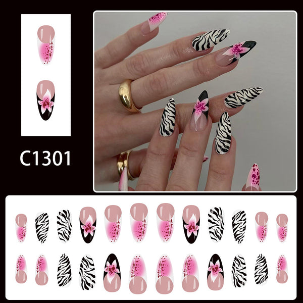 12 Sizes-24 Pcs Press On Nails C1301