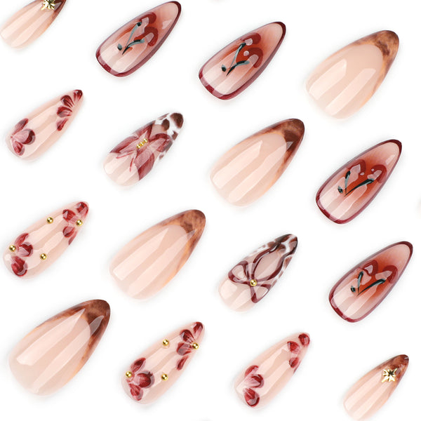 12 Sizes-24 Pcs Press On Nails JP3856