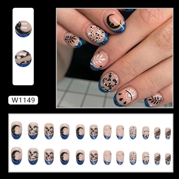 12 Sizes-24 Pcs Press On Nails W1149