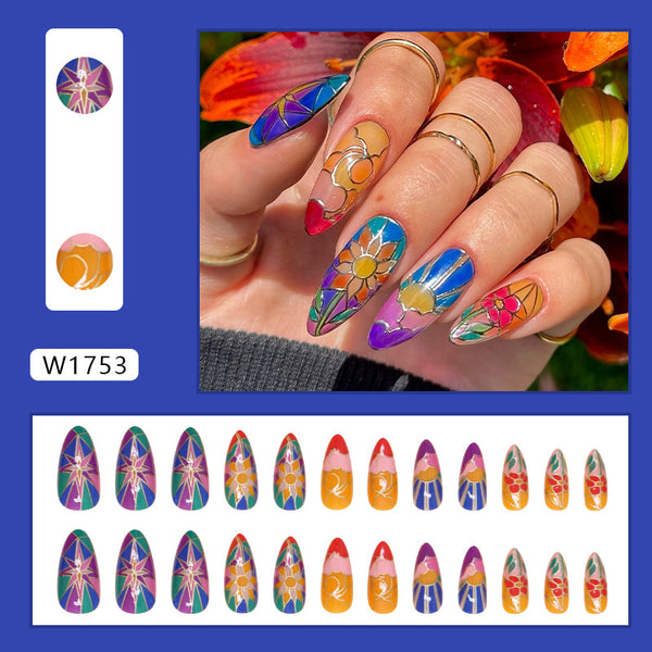 12 Sizes-24 Pcs Press On Nails W1753