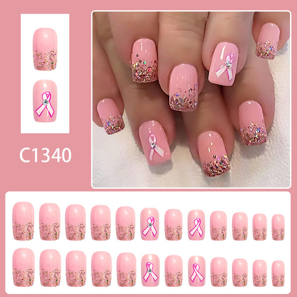 12 Sizes-24 Pcs Press On Nails C1340