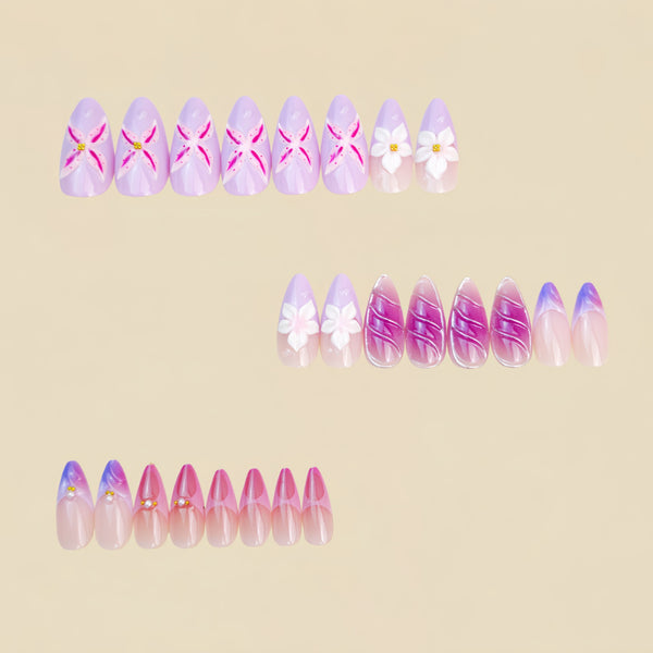12 Sizes-24 Pcs Press On Nails Y1391