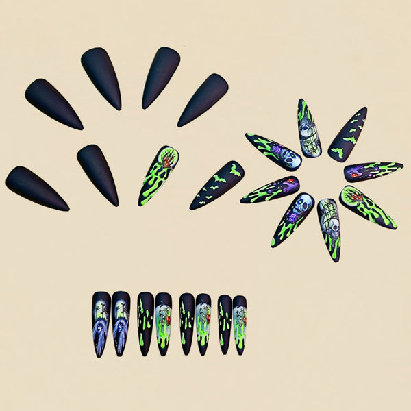 12 Sizes-24 Pcs Press On Nails Y1056