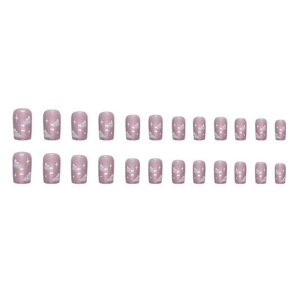 12 Sizes-24 Pcs Press On Nails W1289