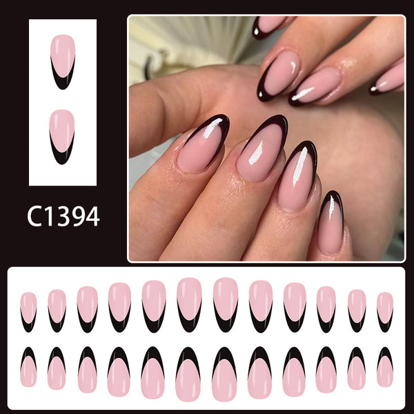 12 Sizes-24 Pcs Press On Nails C1394
