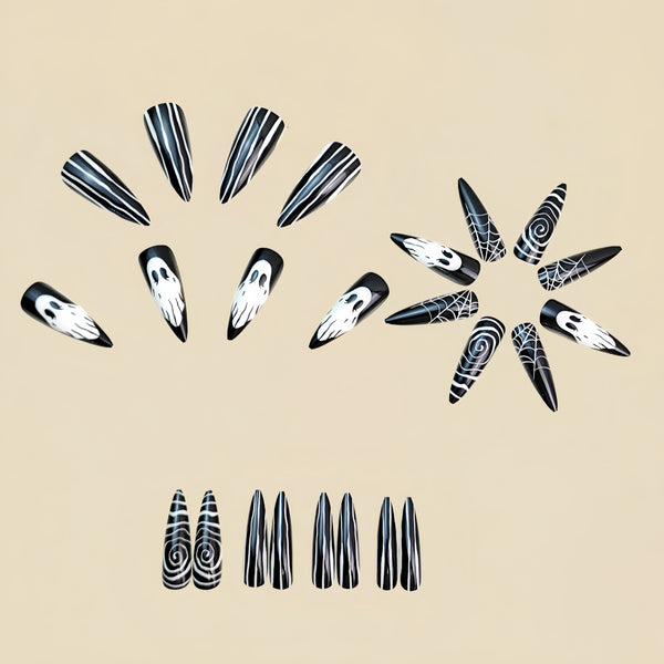 12 Sizes-24 Pcs Press On Nails Y1040