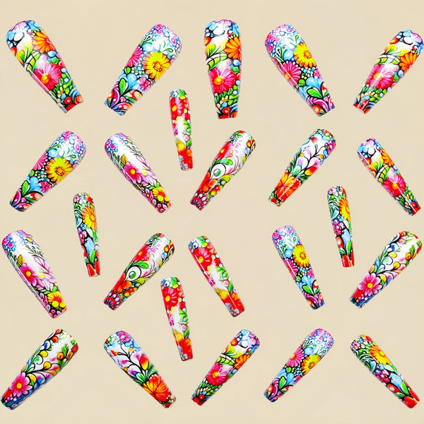 12 Sizes-24 Pcs Press On Nails Y615