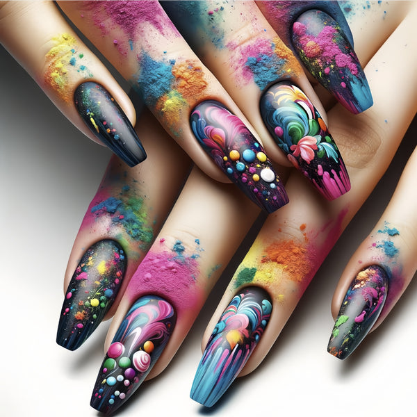 12 Sizes-24 Pcs Press On Nails Y261