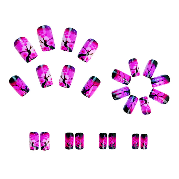 12 Sizes-24 Pcs Press On Nails Q739