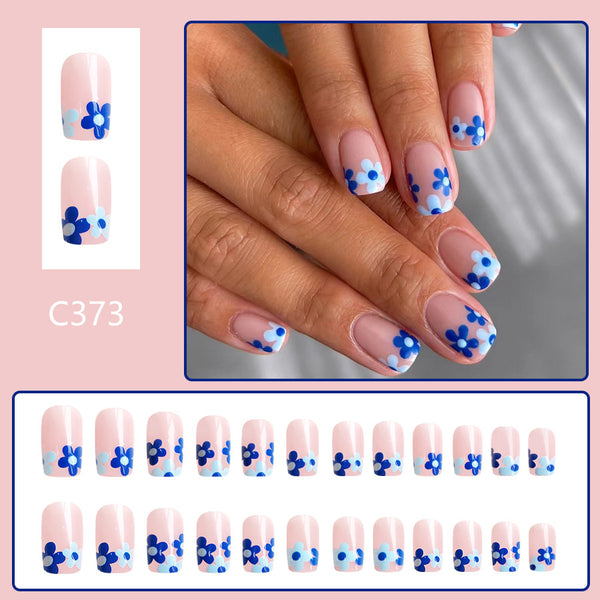 12 Sizes-24 Pcs Press On Nails C373