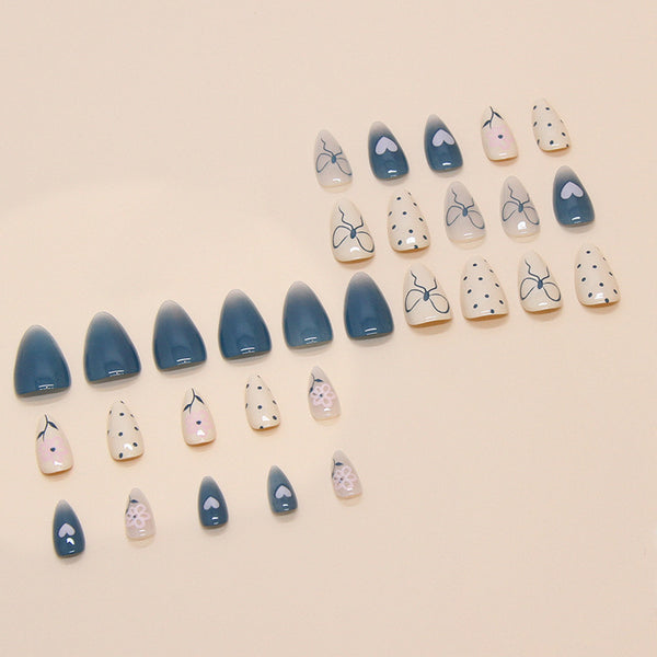 12 Sizes-24 Pcs Press On Nails W1639