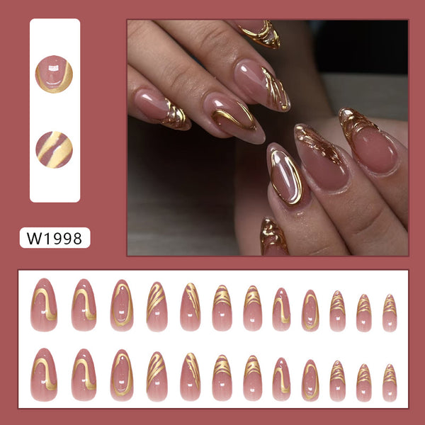 12 Sizes-24 Pcs Press On Nails W1998