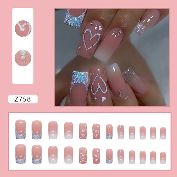 12 Sizes-24 Pcs Press On Nails Z758