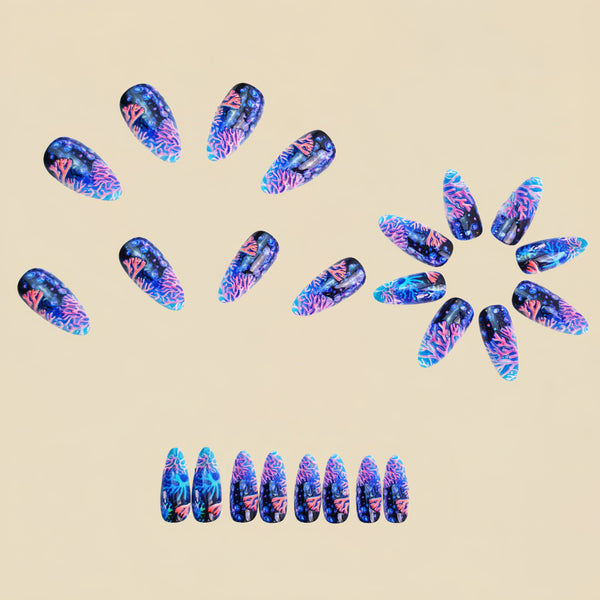 12 Sizes-24 Pcs Press On Nails Y1280