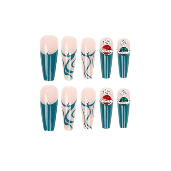 12 Sizes-24 Pcs Press On Nails JP1466
