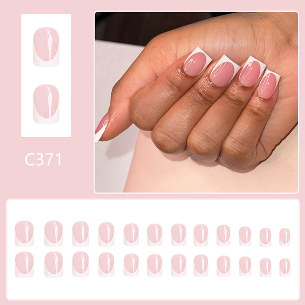 12 Sizes-24 Pcs Press On Nails C371