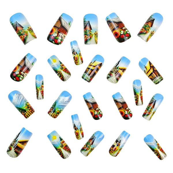 12 Sizes-24 Pcs Press On Nails Y773