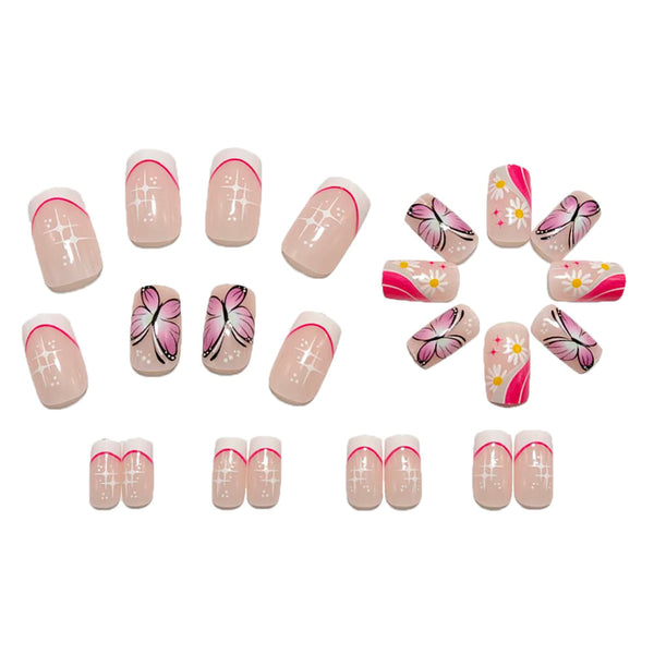12 Sizes-24 Pcs Press On Nails Y1521