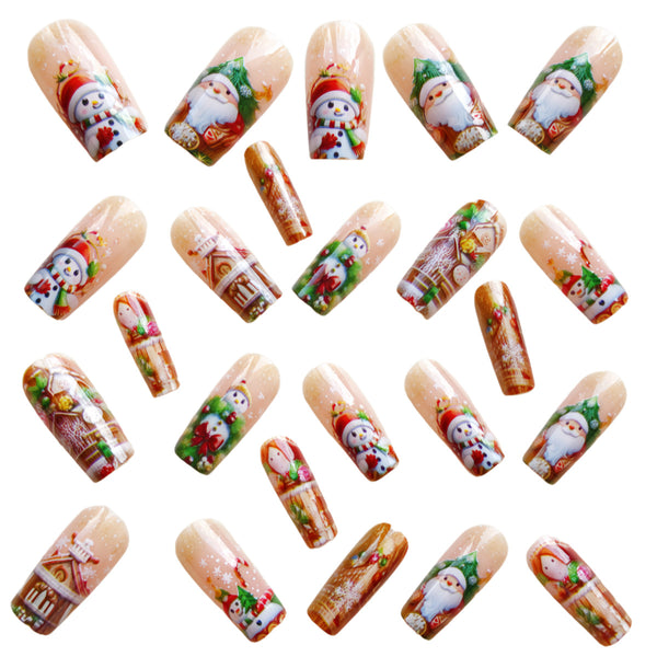 12 Sizes-24 Pcs Press On Nails Y1209