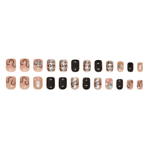12 Sizes-24 Pcs Press On Nails Z954