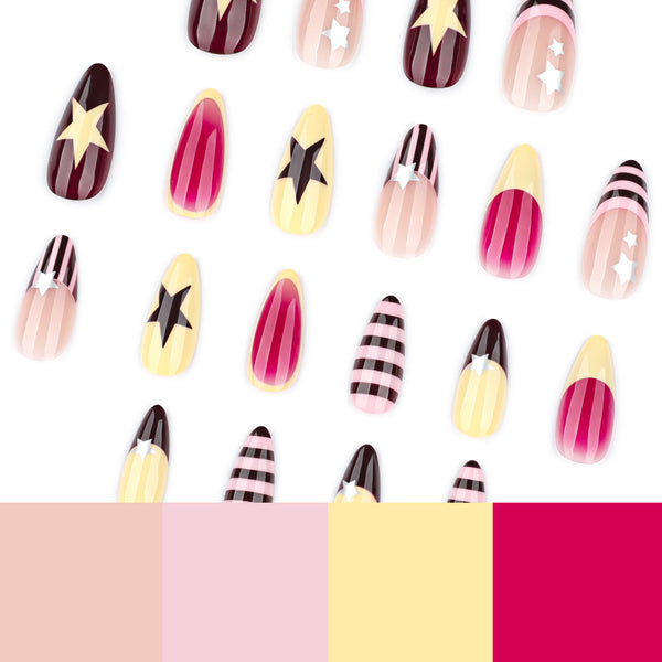 12 Sizes-24 Pcs Press On Nails JP4207