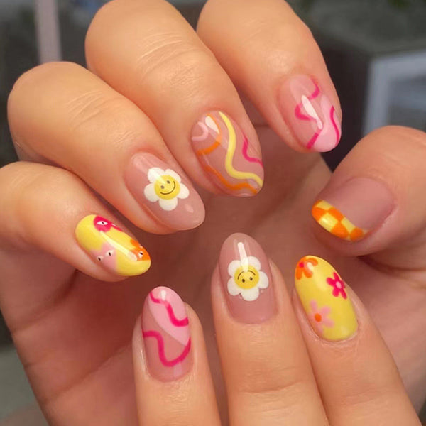 12 Sizes-24 Pcs Press On Nails W196