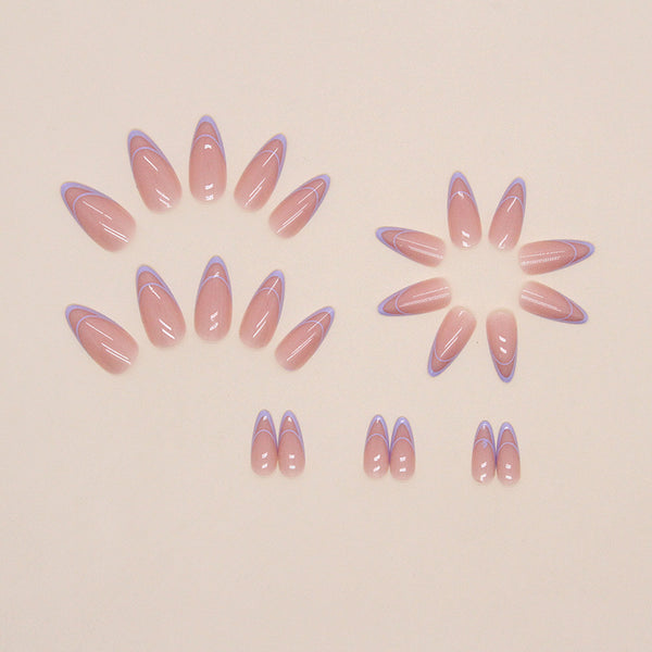 12 Sizes-24 Pcs Press On Nails W1043