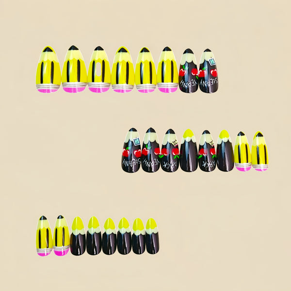 12 Sizes-24 Pcs Press On Nails Y1896