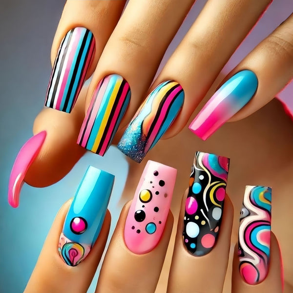 12 Sizes-24 Pcs Press On Nails Y1579