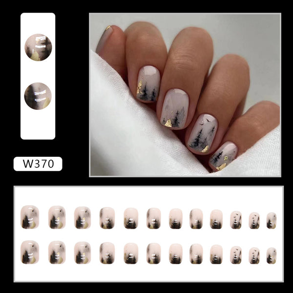 12 Sizes-24 Pcs Press On Nails W370