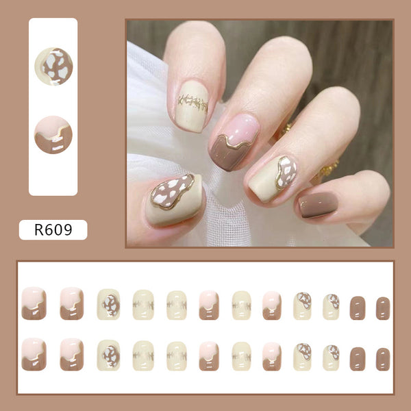 12 Sizes-24 Pcs Press On Nails R601