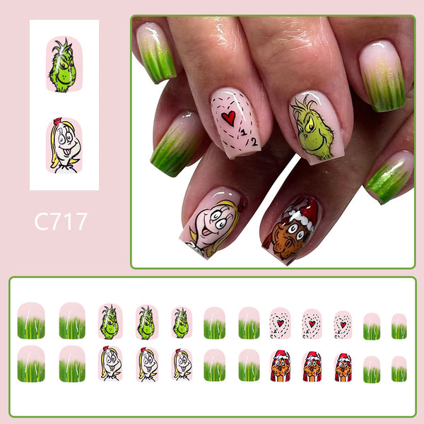 12 Sizes-24 Pcs Press On Nails C717