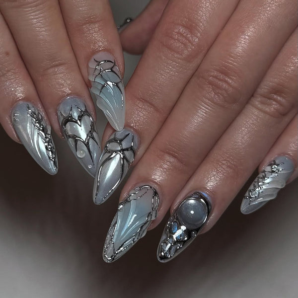 12 Sizes-24 Pcs Press On Nails JP4199