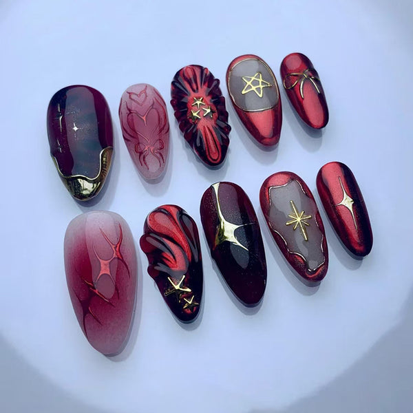 12 Sizes-24 Pcs Press On Nails W2027