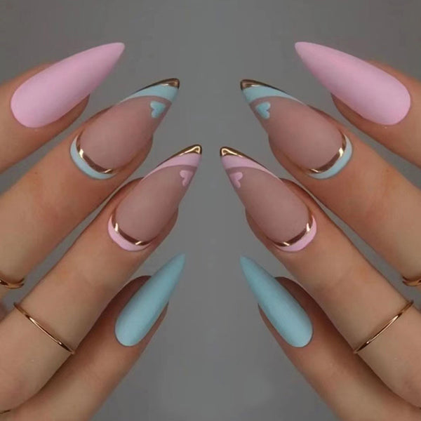 12 Sizes-24 Pcs Press On Nails JP1993