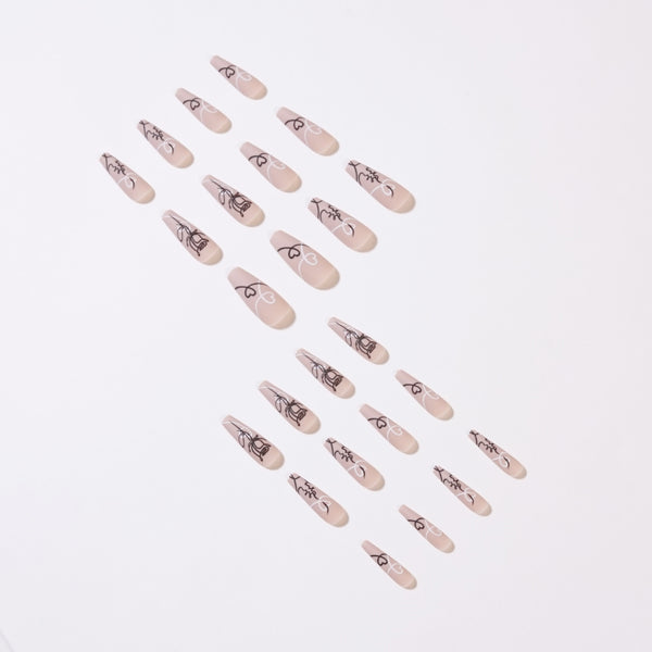 12 Sizes-24 Pcs Press On Nails JP1146