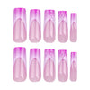 French Glossy Long Pink Square Press on Nails